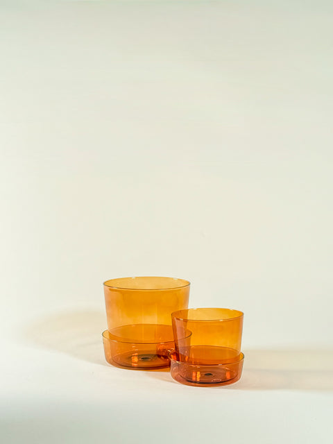 Pot en verre ambre