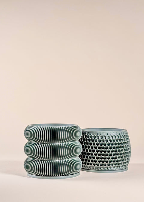 Pot bioplastique vert Triple bubbles