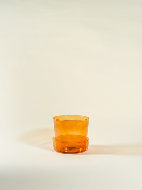 Pot en verre ambre