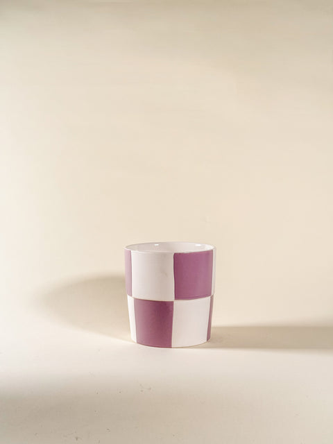 Pot lilas damier