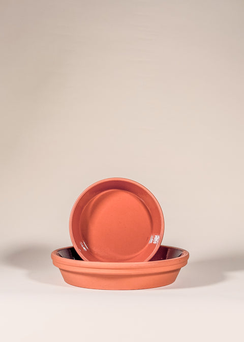 Soucoupe terra cotta glacée